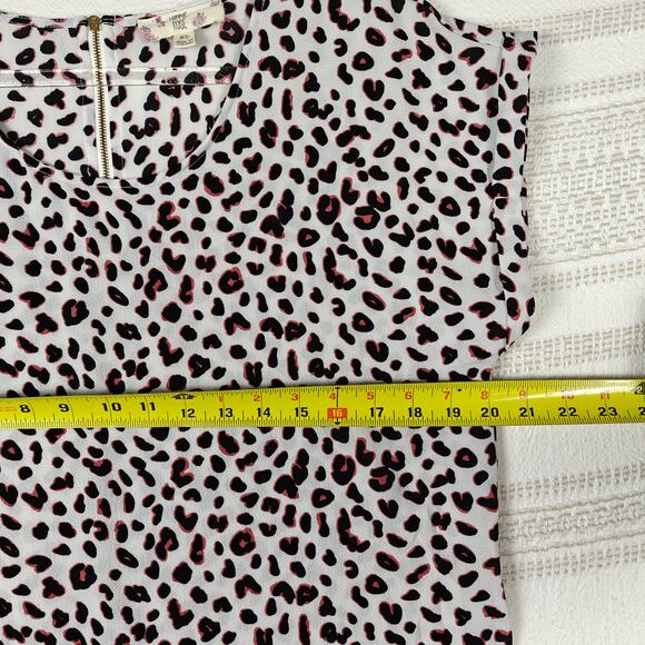 Hippie Rose White Black Leopard Print Blouse Top XL New - Picture 3 of 8